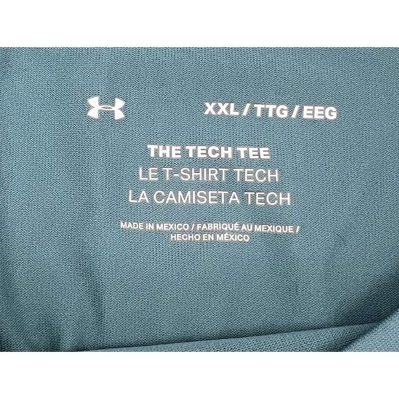 Under Armour Mens XXL Tech Tee Shirt Loose Fit Polyester Blue Made In Mexico - Picture 2 of 5